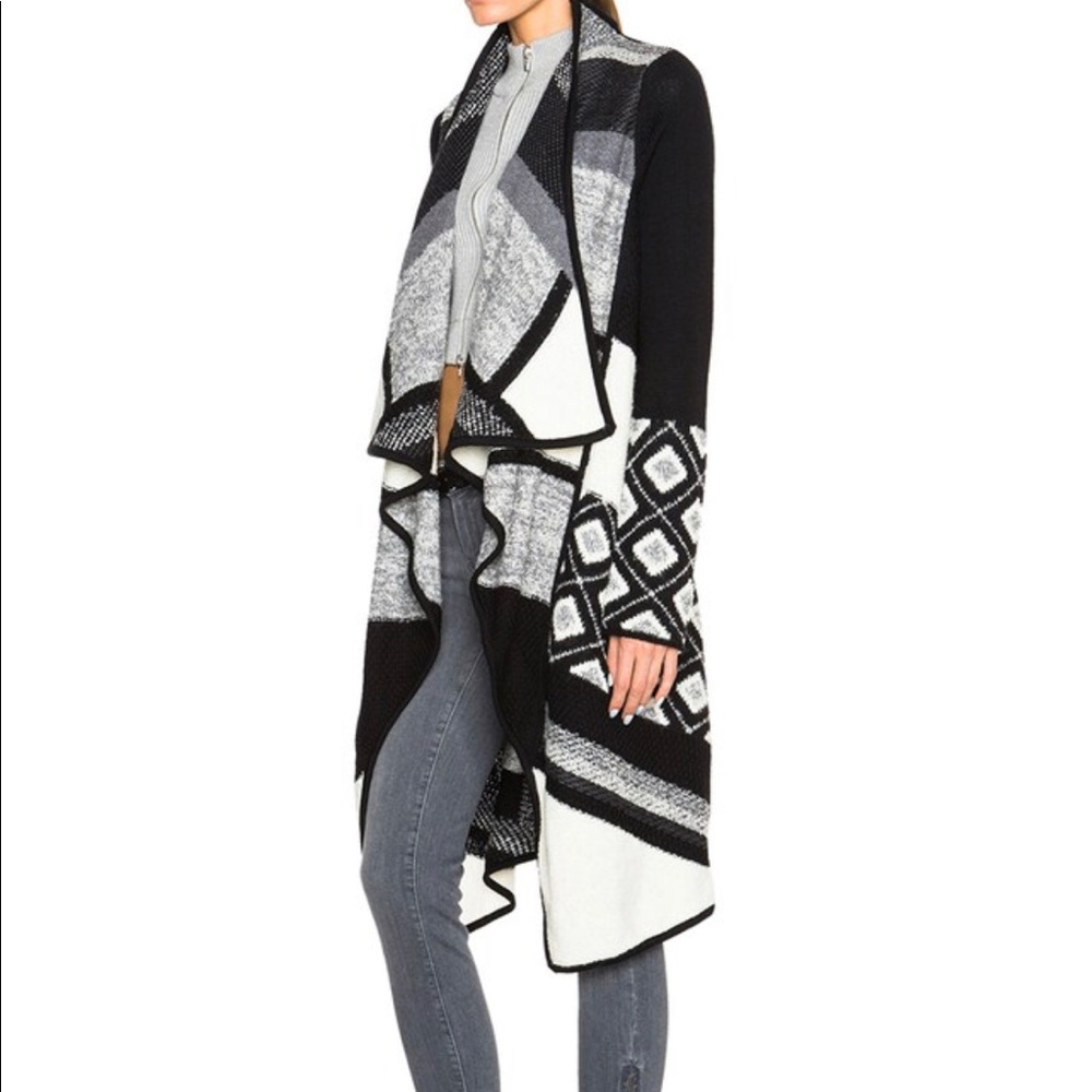 Vince Graphic Texture Wool Cardigan